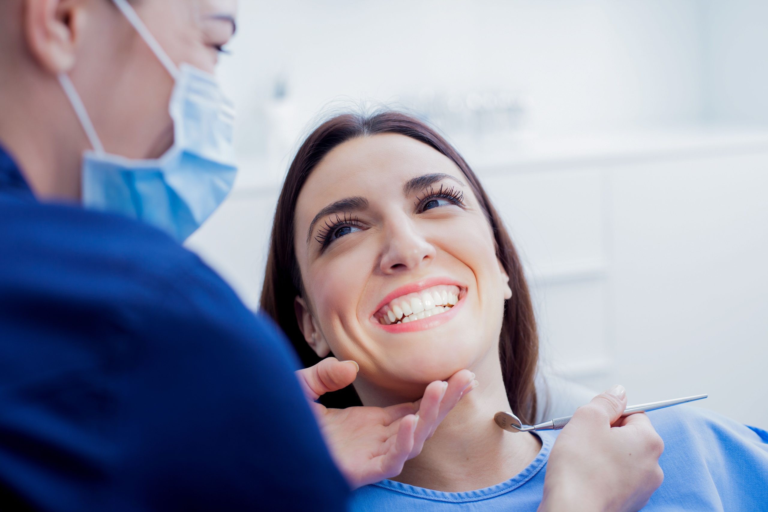 Patient with new dental implants